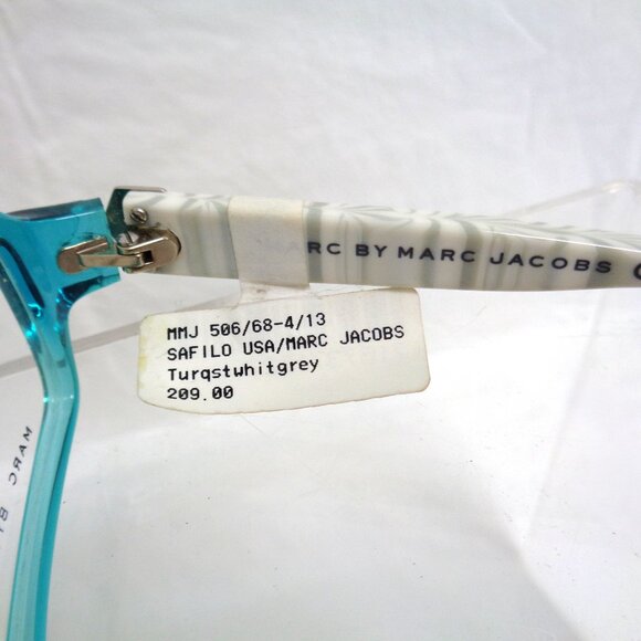 MARC BY MARC JACOBS eyeglasses Rectangle Turquoise Gray & White NWT - Picture 9 of 9